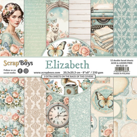 ScrapBoys - Ensemble de papier «Elizabeth» 8 