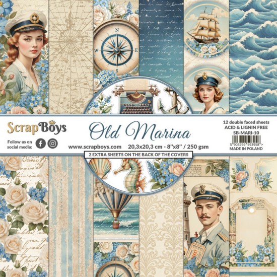 ScrapBoys - Ensemble de papier «Old Marina» 8 