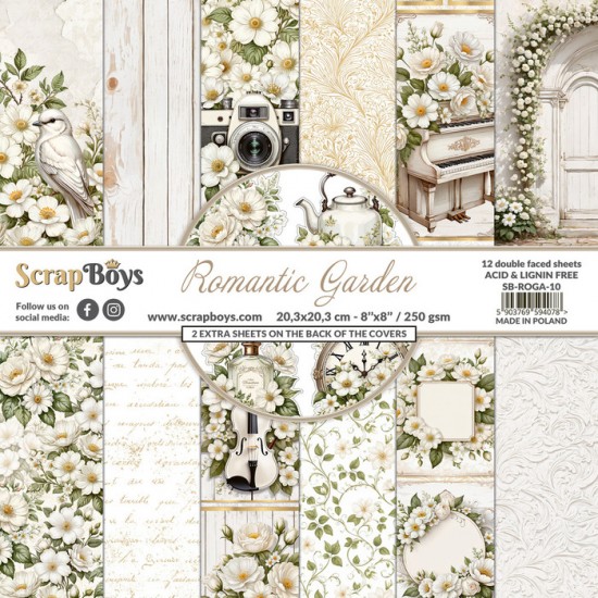 ScrapBoys - Ensemble de papier «Romantic Garden»...