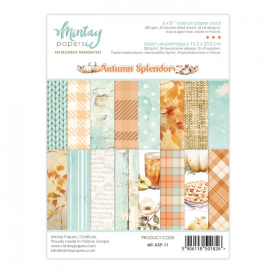  Mintay - Papier 6" X 8"  collection «Autumn Splendor» 24 pages recto-verso