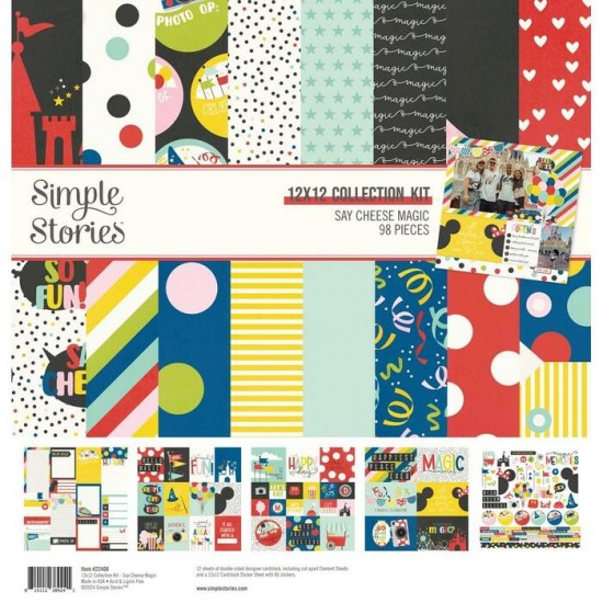  Simple Stories - Ensemble de papier «Say Cheese Magic » 12 "X12" recto-verso 12 feuilles / Pqt 