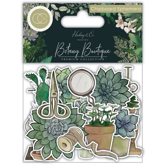 Craft Consortium - Éphéméras en chipboard «Botany Boutique» 29 pcs