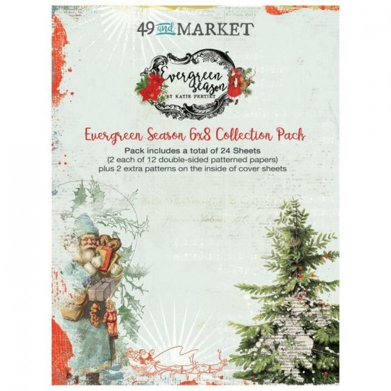 49 & Market - bloc de papier collection  «Evergreen Season» 6 X 8" 24 feuilles