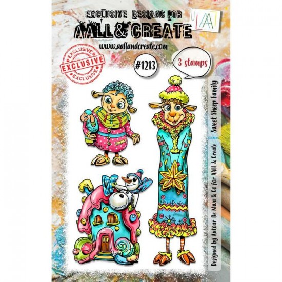 AALL & CREATE - Estampe set «Sweet Sheep Family»...