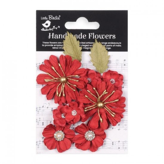 Little Birdie - Liora Paper FLowers «Cardinal Red» 10 pièces