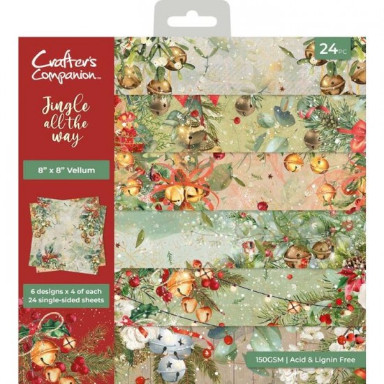 Crafter's Companion - Ensemble de papier Vélin «Jingle All The Way» 8 "X 8" 24 feuilles / Pqt 