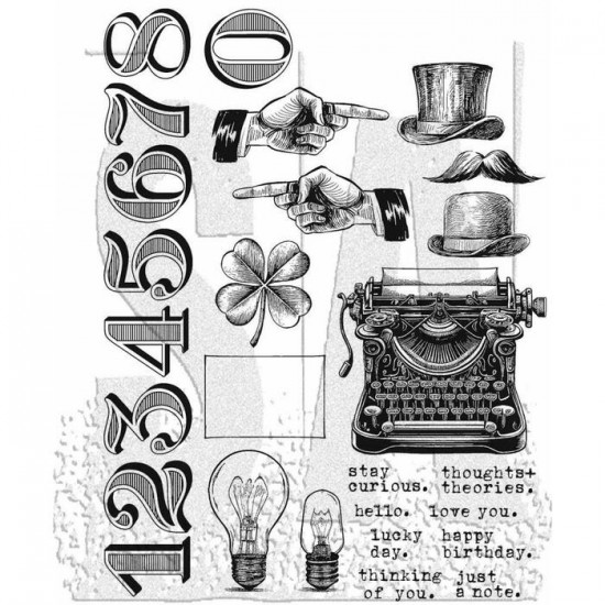  Tim Holtz  - Stamper's Anonymous Cling Stamps «Curiosity Shop»  20 pièces