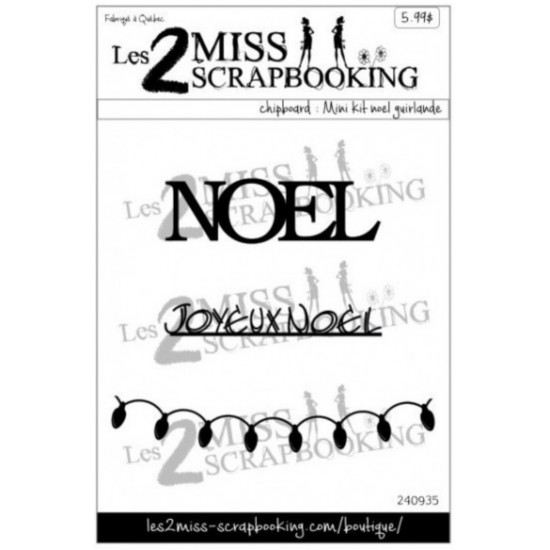 Les 2 Miss scrapbooking - Chipboard «mini kit Noël guirlande»