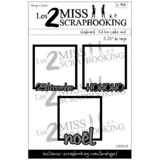 Les 2 Miss scrapbooking - Chipboard «Kit trio...