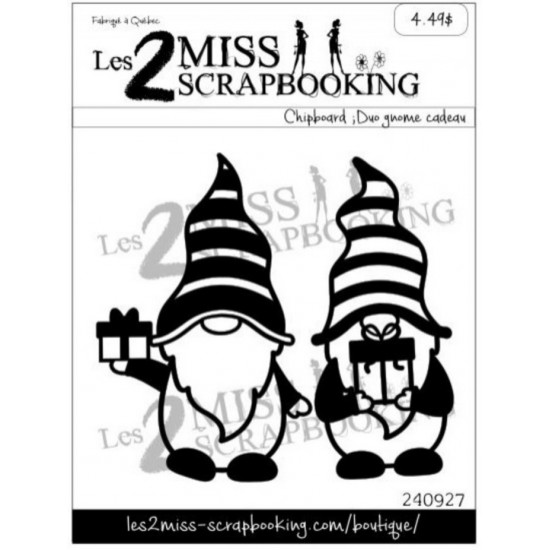 Les 2 Miss scrapbooking - Chipboard «Duo gnome cadeaux»