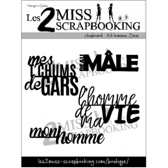 Les 2 Miss scrapbooking - Chipboard «kit homme deux»