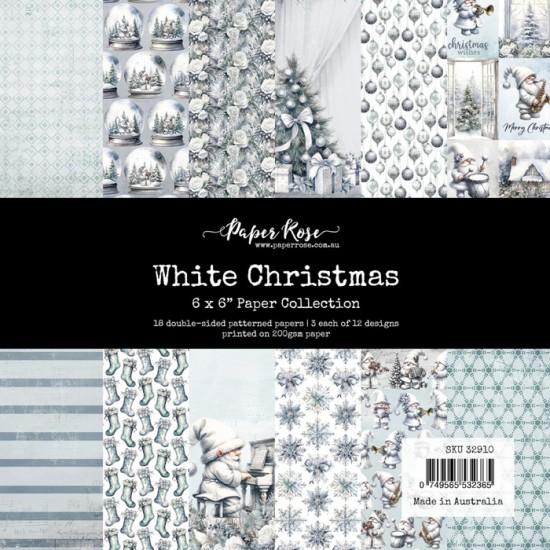 Paper Rose - Papier 6" X 6"  collection «White Christmas» 18 pages recto-verso