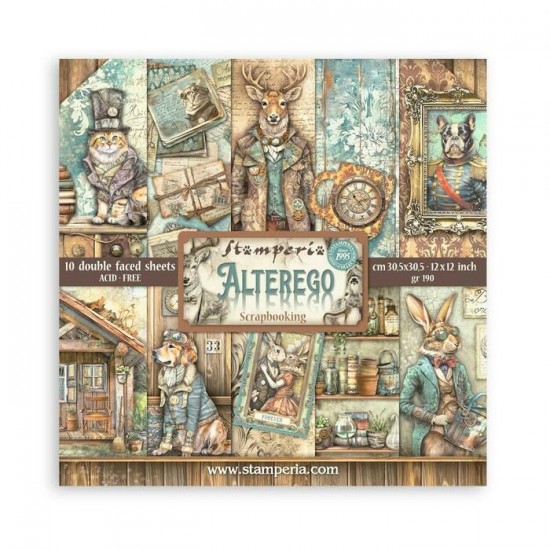 Stamperia  - Papier 12" X 12" «Alterego», 10 feuilles double- face