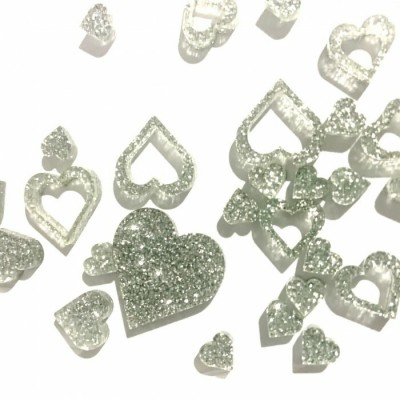 Art-Is-Anne - «Mini coeur argent paillette» en...