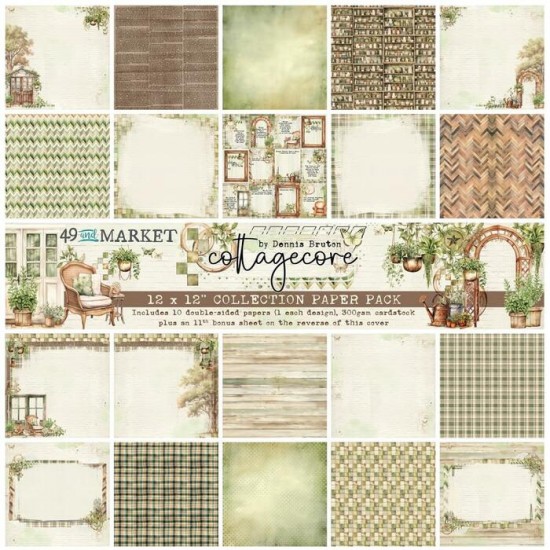 49& Market - bloc de papier collection «Cottagecore» 12 x 12" 10 feuilles