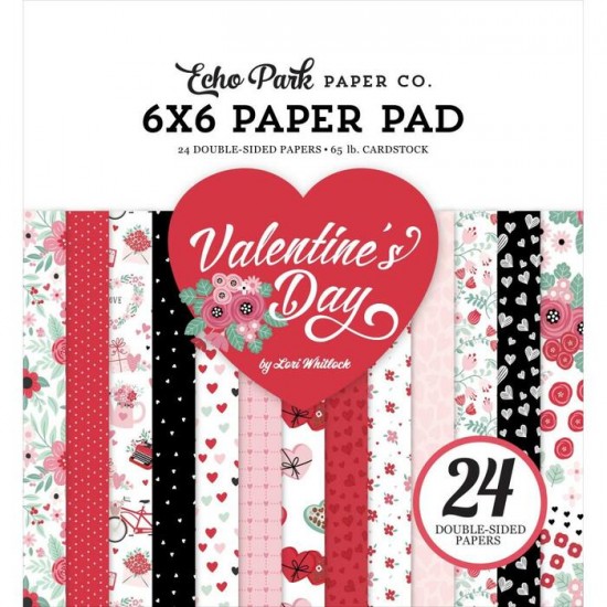 Echo Park - Bloc de  papier double face «Valentine's Day»  6" X 6"   24 feuilles