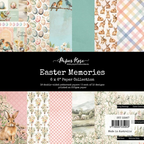 Paper Rose - Papier 6" X 6"  collection «Easter Memories» 18 pages recto-verso