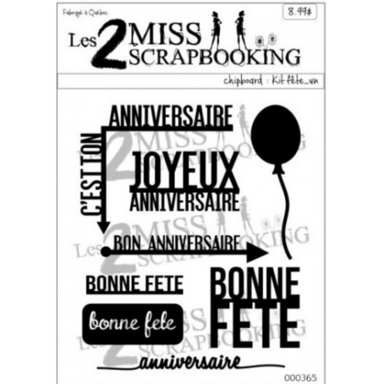 Les 2 Miss scrapbooking - Chipboard «Kit fête...