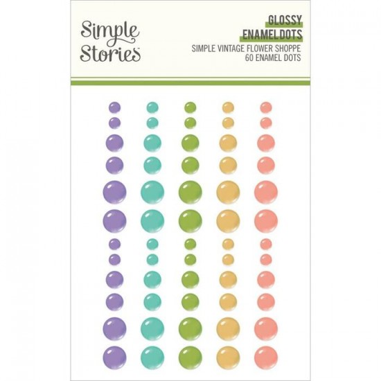Simple Stories - Enamel dots «Flower Shoppe» 60/ Pqt 