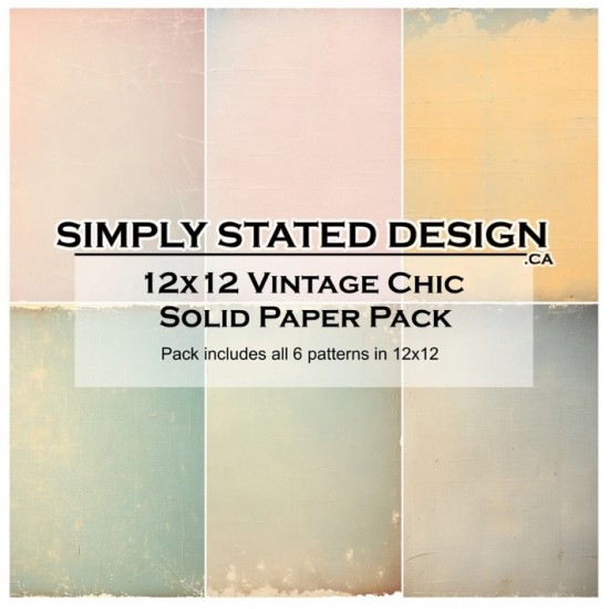 Simply Stated Design - Papier 12" X 12"  collection «Vintage Chic» Solid Paper Pack