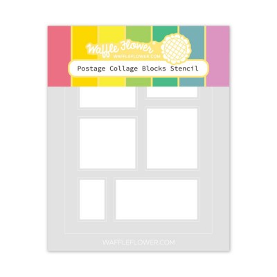 Waffle Flower - Stencil «Postage Collage Blocks»...