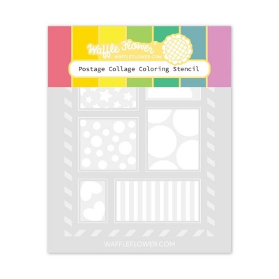 Waffle Flower - Stencil «Postage Collage Coloring...