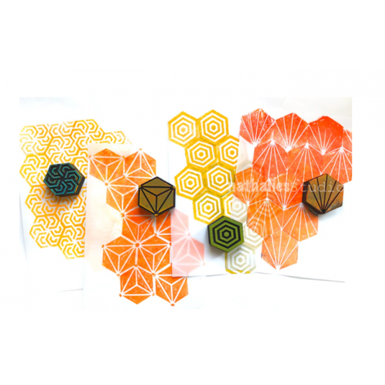 ArtFoamies - Estampes en mousse  «Mini Hex» 4...