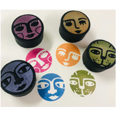 ArtFoamies - Estampes en mousse  «Four Faces» 4...