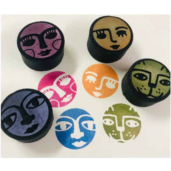 ArtFoamies - Estampes en mousse  «Four Faces» 4 pcs