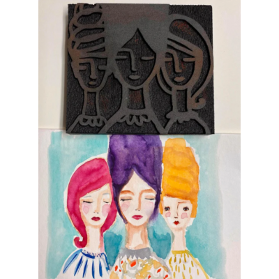 ArtFoamies - Estampes en mousse  «We Three» 