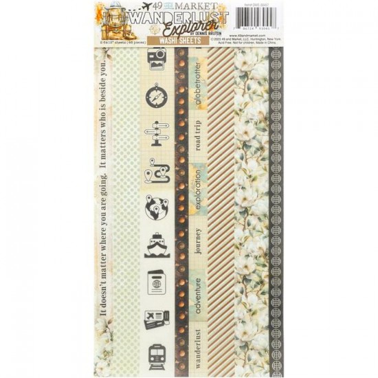  49 & Market - Washi Tape de la collection «Wanderlust Explorer Washi Sheet»  