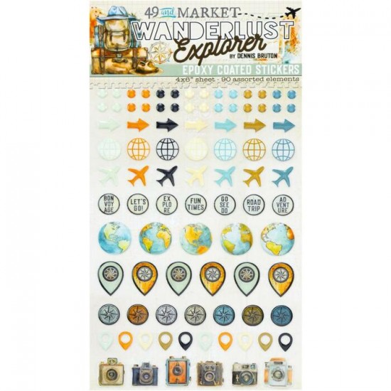 49 & Market - Autocollants «Wishing Bubbles & Baubles» collection «Wanderlust Explorer» 90 pcs