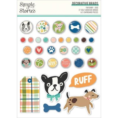 Simple Stories - Brads «Fur Baby Dog» paquet de...