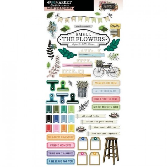  49 & Market By Vicki Boutin - Autocollants de la collection «Flower Emporium»  145 pcs