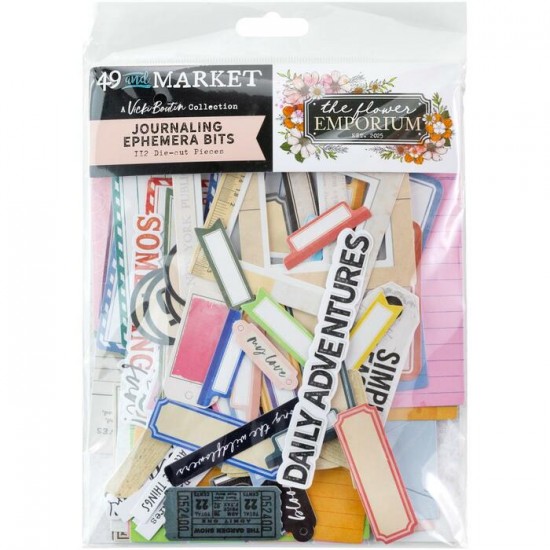 49 & Market By Vicki Boutin - Journaling Ephemera Bits  «Flower Emporium» 112 pièces