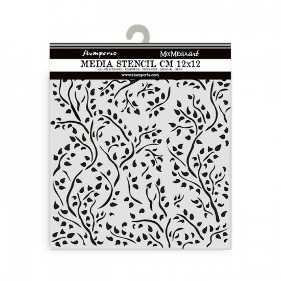 Stamperia - Stencil House Of Roses «Branch» 12 x 12 cm