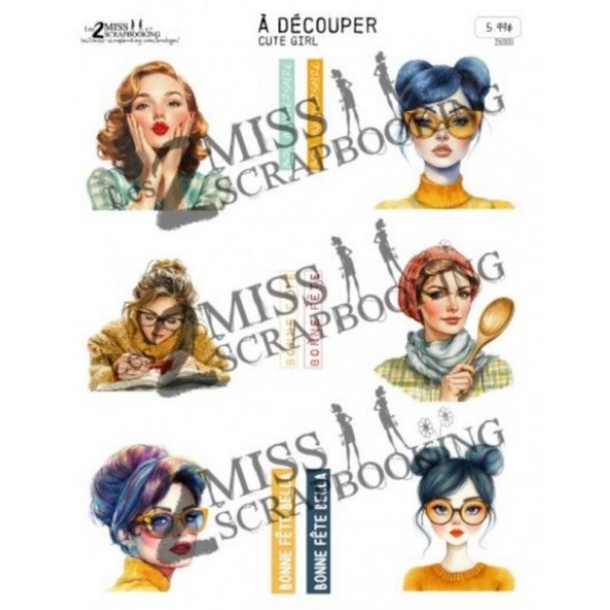 Les 2 Miss scrapbooking - Card Topper «Cute...