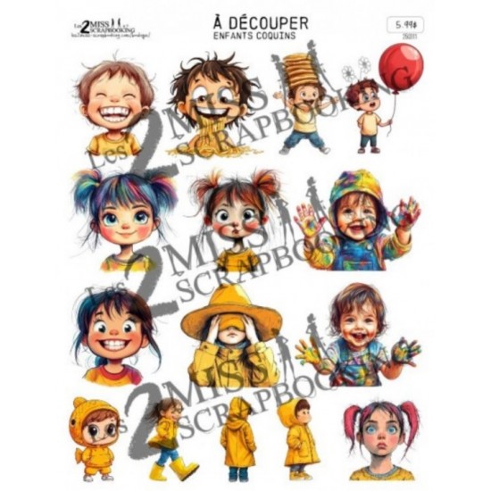 Les 2 Miss scrapbooking - Card Topper «Enfants...