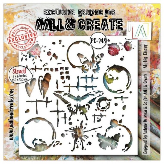 AALL & CREATE - Stencil «Moths Chaos» #248