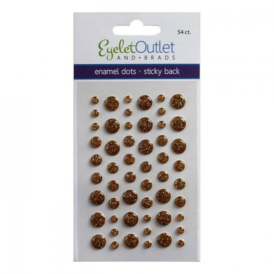 Eyelet outlet -  Enamel Dots autocollant «Glitter Gold» 54 / emballage