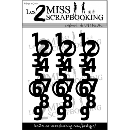  Les 2 Miss scrapbooking - Chipboard «De Un à...