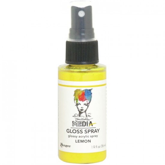 Dina Wakley -  «Acrylic Gloss Sprays» couleur «Lemon» 2 oz