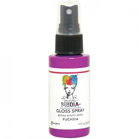 Dina Wakley -  «Acrylic Gloss Sprays» couleur «Fuchsia» 2 oz