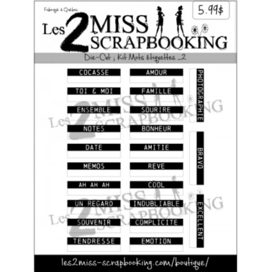 Les 2 Miss scrapbooking - Éphéméra «Kit mots...