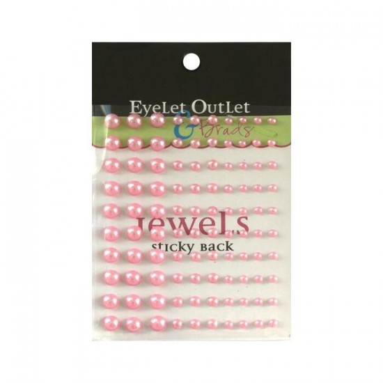 Eyelet outlet - «Adhesive Pearls» couleur «Pink» 100/ emballage