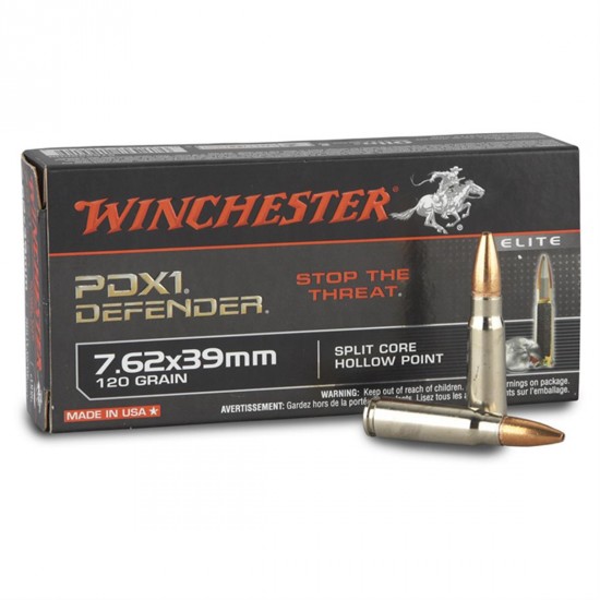 Winchester PDX1 DEFENDER 7.62x39, boite de 20 non corro 