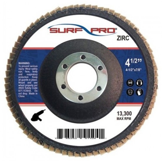 4 1/2 x 7/8- 80 Grit - Zirconia - Type 29 Flap Disc