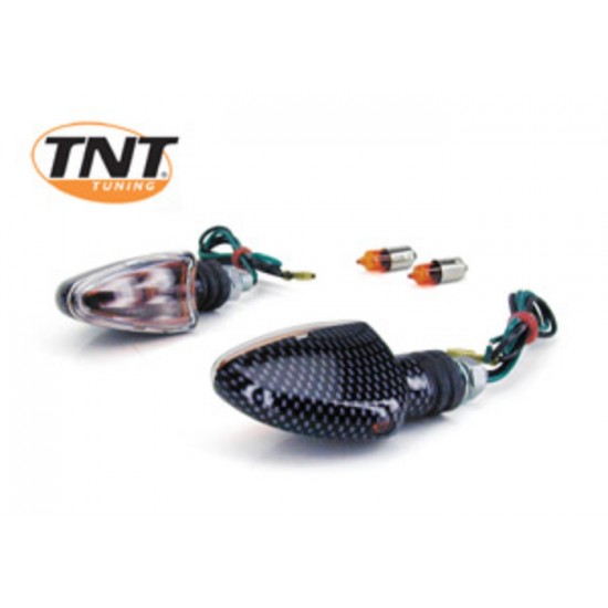 Clignotant TNT Demon universel carbone/blanc