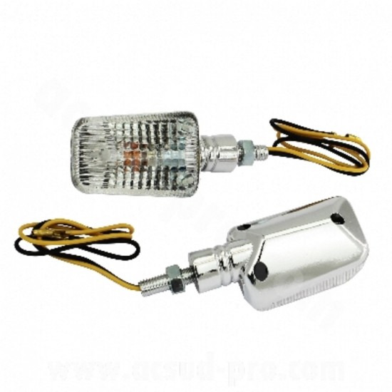 Clignotant TNT universel chrome/blanc