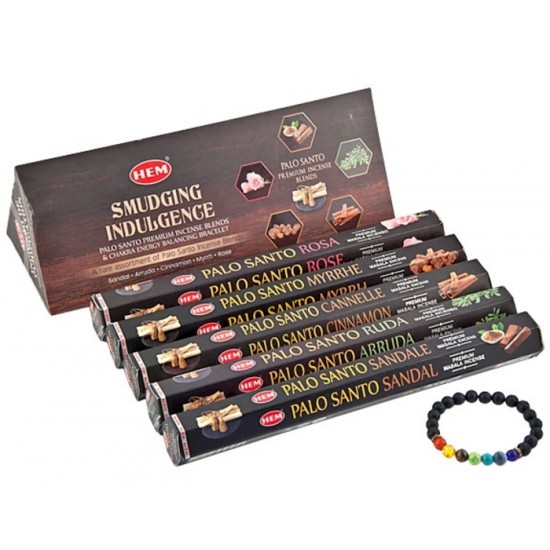 Ensemble Hem mélange Palo Santo premium et bracelet chakras